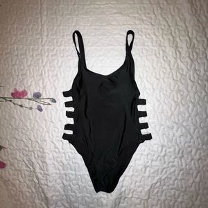 Cut out black 1 piece swimsuit